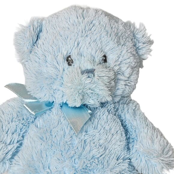 Baby Gund My First Teddy Bear Blue Embroidered Plush Stuffed Toy Satin Feet - Picture 2 of 7